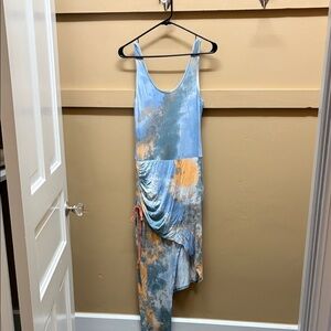 VENUS Blue and Orange Asymmetrical Dress